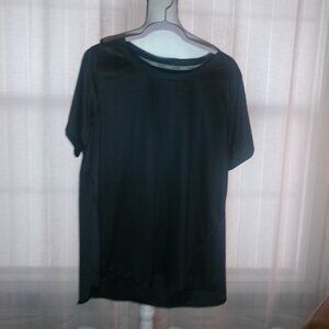 JOCKEY Short Sleeve Hi Lo Scoop Neck Black Jersey 1XL